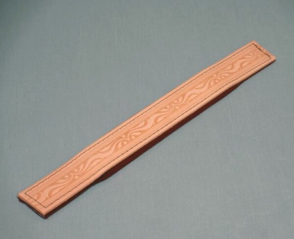 Courroie harmonica - SLM102/P cuir naturel/bordeaux 4 cm