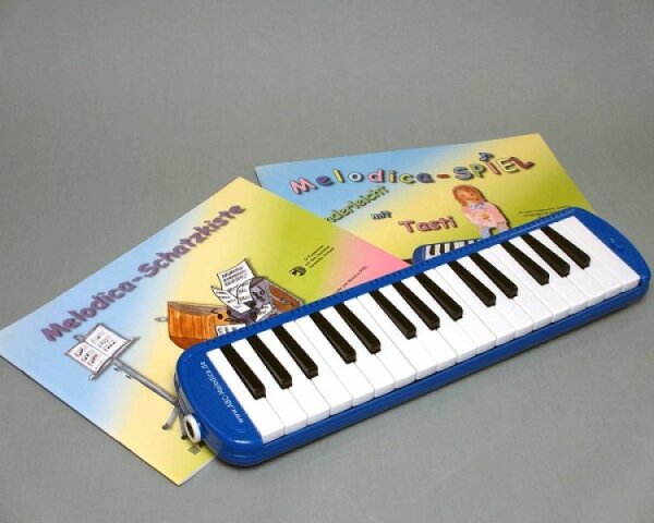 ABC-Melodica 32 blau + carnet+ carnet de chants